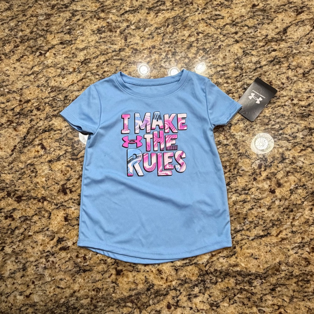 NEW Under Armour Girls 2T Blue I Make The Rules Graphic T-Shirt ws